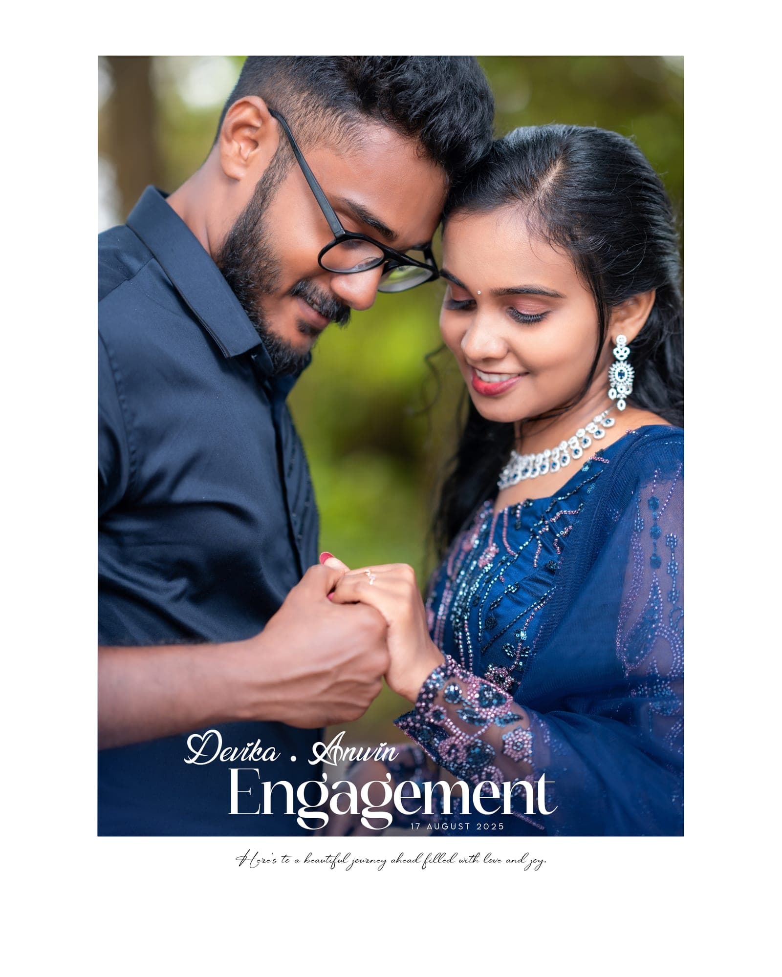 Engaged couple portrait outdoors