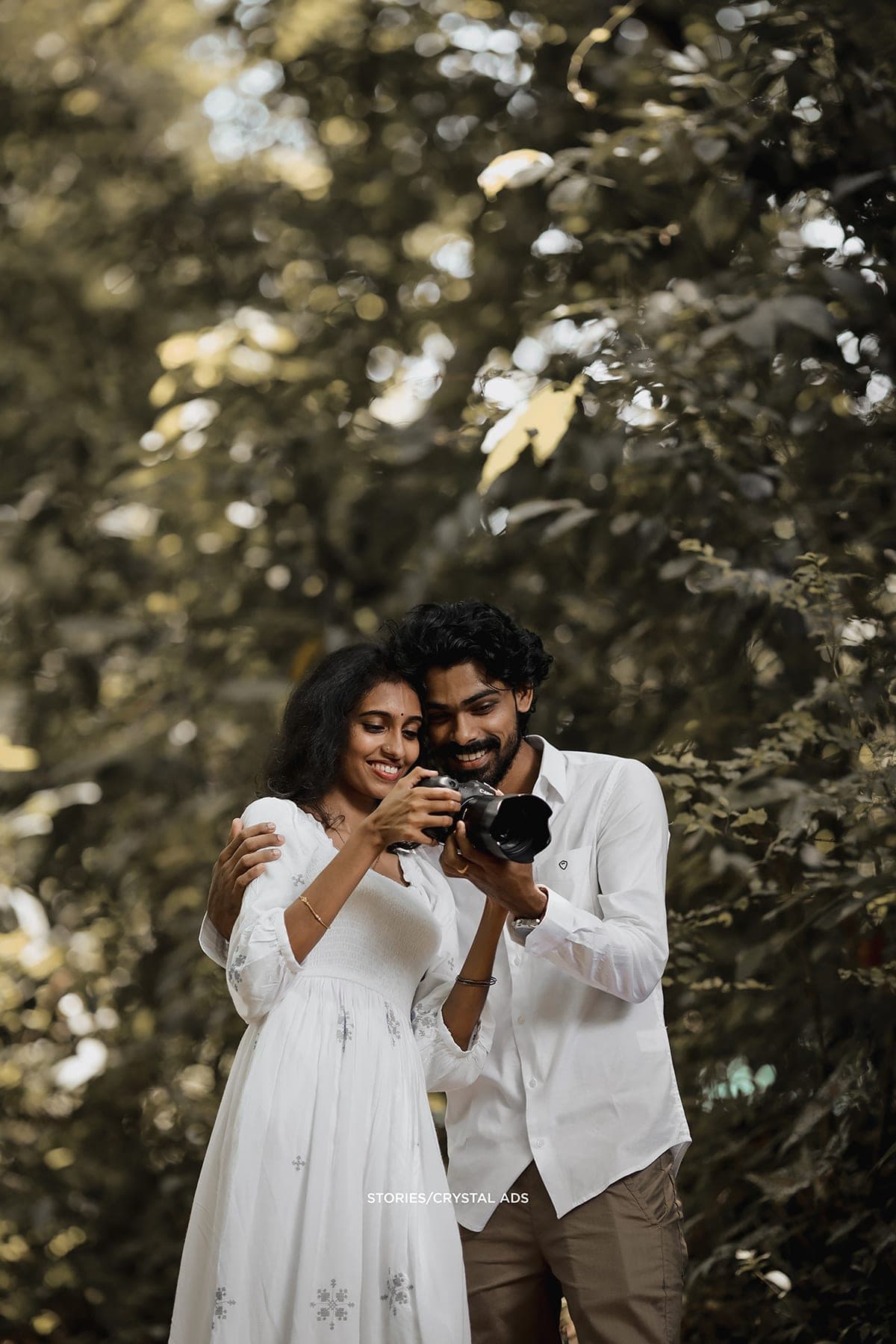 Couple checking the camera and smiling