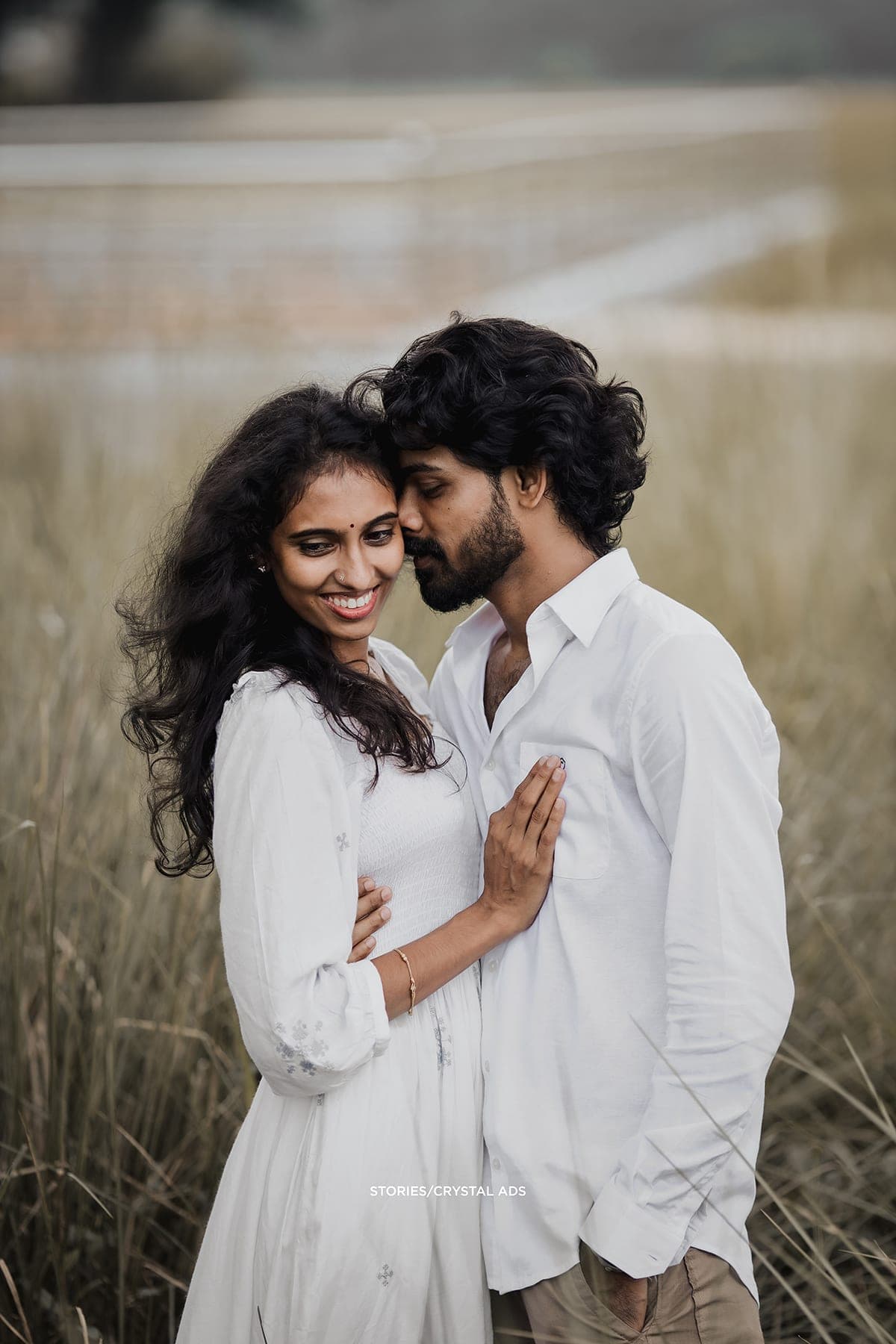 Couple leaning close with eyes closed